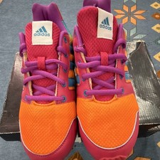 adidas Unisex Kids Colorblock Athletic Sneakers Orange Pink Purple Blue Mesh