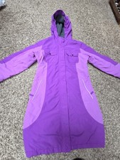 LANDS' END Hooded Squall Jacket Parka Girl's Large 14 Purple Insulated Waterproo