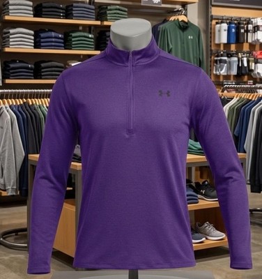 Under Armour 1/2 Zip Tech Vent lila Herren 3XL sportliche Activewear G1641