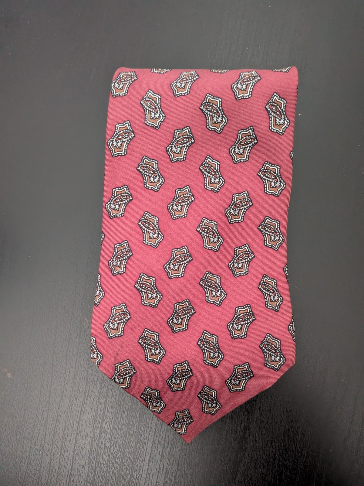 Vintage Paolo Rossi Designer Collection Tie Necktie Red Silk USA 58"