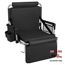 Bleacher Seat with Backrest   Premium Stadium Seating for Bleachers: Black