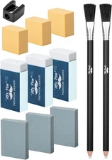 Mr. Pen Art Eraser Set - 12 Pcs, Kneaded & Gum Erasers for Artists White 