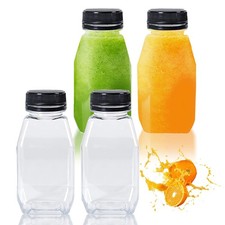 XIELBIS 4 PCS 250ml plastic bottles  small milk bottle with lids, reusable mi...