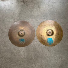 80s Sabian B8 Plus Hi Hats Set Cymbals Top  Bottom 14  /35cm Canada Made Teal