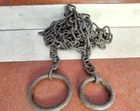 OLD VINTAGE HAND FORGED-CARVED  IRON LAMP / KICHANWARE HANGING CEILING CHAIN