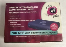 New DTV Pal Plus Receiver Digital-to-Analog TV Converter Box - On Screen Guide