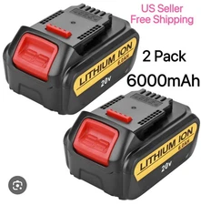 2Pack for Dewalt 20V 20 Volt Max XR 6AH Lithium Ion Battery DCB206-2 DCB205-2