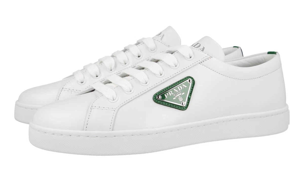 PRADA Leder Downtown Sneaker - 1E941M - Weiss - NEU