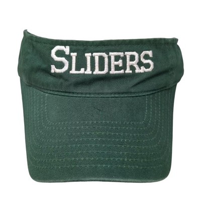 Port Authority Visor Green One Size Sliders Embroidered Adjustable Cotton Hat