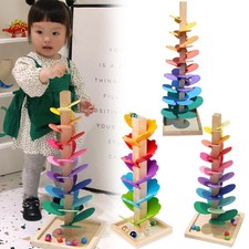 Large Wooden Musical Melody Tree Waldorf Montessori Marble Ball Run Intera NEW~
