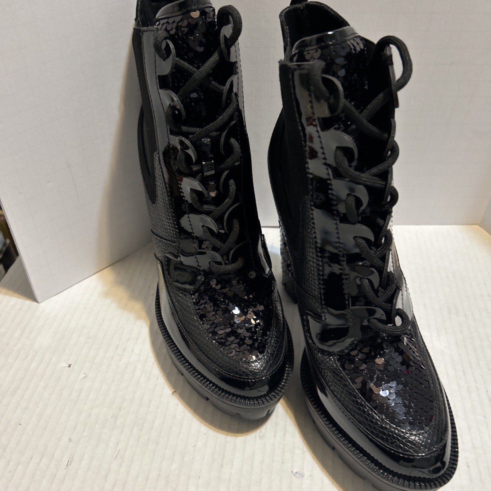 Cape Robbin Nell Blk Sequence, Platform, Chunky B… - image 4