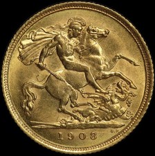 1908 Sydney Edward VII Half Sovereign good EF