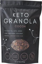 Keto Hana Granola Kakao Frühstücksmüsli, Low Carb (2g netto) 1 Kiste 8er Pack