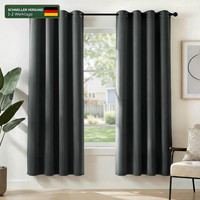 Gardinen Blickdichte VorhäNge Hitzeschutz Thermovorhang Dunkelgrau 140X245 Cm