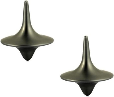 2Pcs Silver Accurate Spinning Top,Forever Spin,Portable Precision Metal Spinner