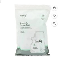 Motif Breast Milk Storage Bags 100 Count 8 oz BPA Free Leak Proof Freezer Safe