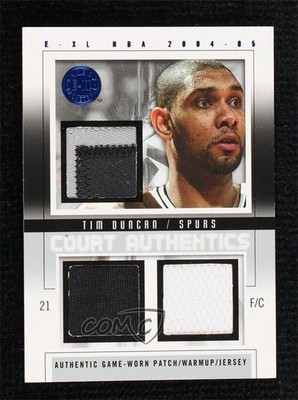 2004-05 E-XL Court Authentics Patch/Warm-up/Jersey 1/8 Tim Duncan #CA-TD HOF 5l2