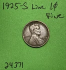 1925 S Lincoln Wheat Cent / Penny 1c Fine See Pictures