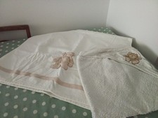 x2 Baby Towels - one square, hooded; one rectangular. Both with bear design.