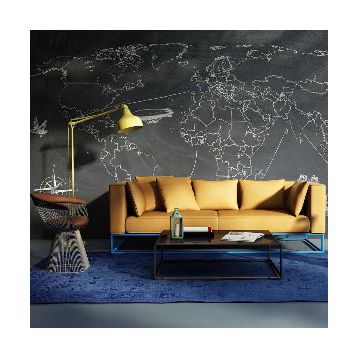 Papier Peint XXL 270x550cm Small Travel évadez-vous depuis votre canapé