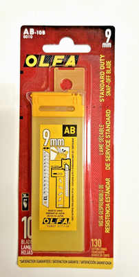 AB-10B OLFA Standard Duty Snap-Off Blade 9mm, Pack of 10blade / total 10 packs