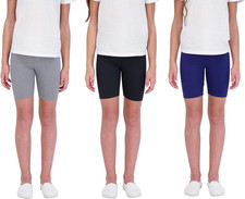 Kids Girls Bike Shorts   Multipack Soft Stretchy Polyester Activewear in Fun Pri