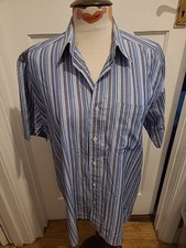 Mens St Michael Size 15.5 Blue Mix Striped Shirt