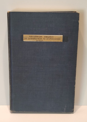 Engineering Analysis  An Introduction To Professional Method 1954 Textbook