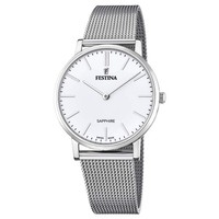 Festina Swiss Made F20014/1 Herren Quarz Analog Edelstahl Mesh Armbanduhr Silber