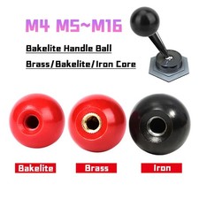 Bakelite Plastic Ball Handle Knob M4 M6 M8 M10 M12 M16 Thread Ball Dia 16mm-50mm