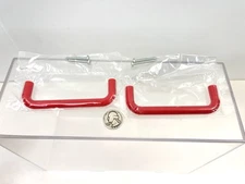 2 Belwith NOS Drawer/Door Pulls Handles MCM 4.5" Red Plastic #1774