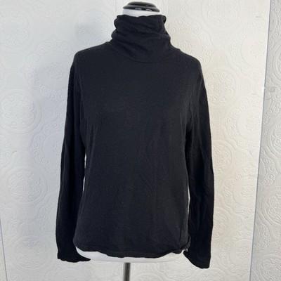 Neiman Marcus size 4 Women s Turtleneck Sweater  Black Cashmere Majestic Paris