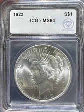 1923 Peace Silver Dollar ICG MS64 IDC Verified