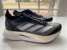 Men's Sz 7.5 Adidas Adizero Boston 12 Black Gray White Lightstrike Pro Runnning