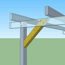 Kit controventature 4 pezzi da 90x90 rinforzo pergole gazebi pompeiane 