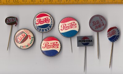 Vintage Pepsi Si-Si 1960s Company Soda Soft Drink Logo Pin Anstecker Pins Abzeichen