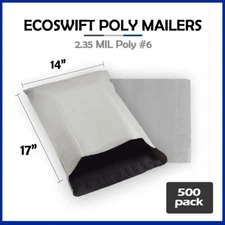 500 14x16 EcoSwift Poly Mailers Plastic Envelopes Shipping Mailing Bags 2.35MIL