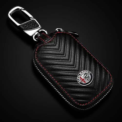 Echtes Leder Autoschlüssel Halter Schutzhülle Schlüsseltasche für Alfa Romeo - Bild 7 von 9