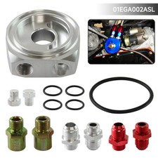 Adattatore piastra sandwich radiatore filtro olio universale AN10 M20 x1,5 argento