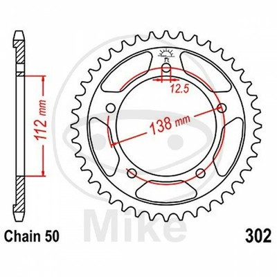 CORONA 42 DENTI PASSO 530 ARGENTO DIAM.INT. 112 - CERCHIO FORI 138 727.47.15