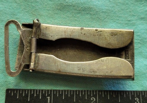 2 1/2" Sterling Silver & Gold Belt Engraved Belt Buckle For 1" Belt - Picture 3 of 4