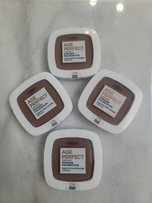 4 Pack, L'OREAL AGE PERFECT CREAMY POWDER FOUNDATION 375 Espresso SEALED