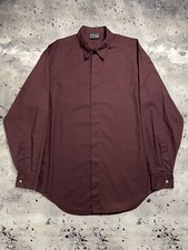 Versace Classic V2 Burgundy Shirt  Button Up Long Sleeve Size L