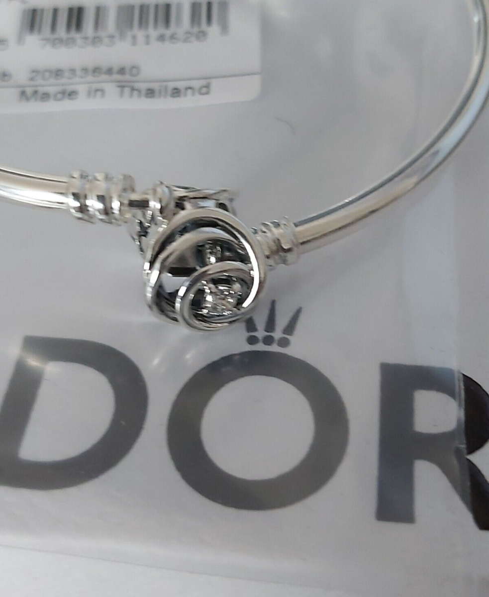 Pandora Moments Limited Edt Sterling Silver Encircled Clasp Bangle