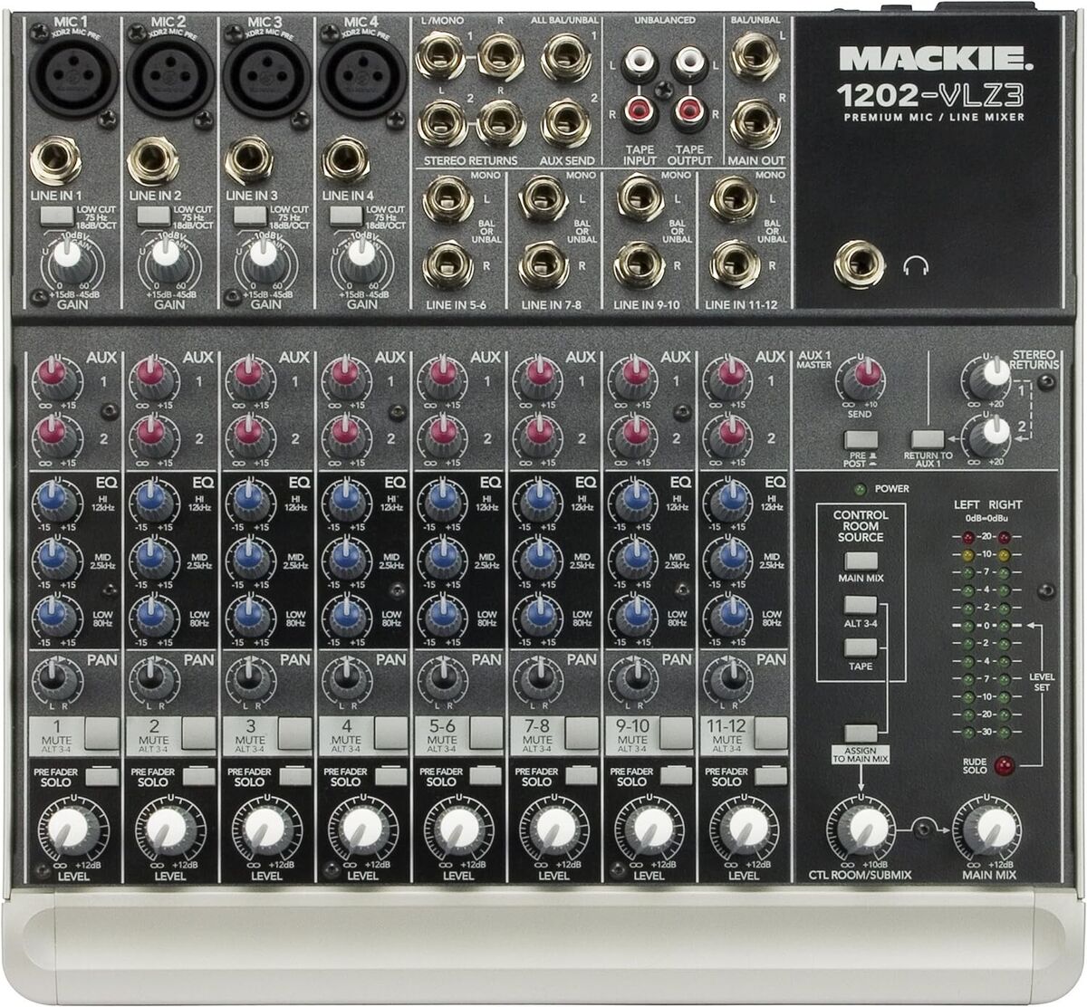 Mackie 1202-VLZ3 12-Channel Compact Recording/SR Mixer W Mackie 1202-VLZ3 12-Channel Compact Recording/SR Mixer W
