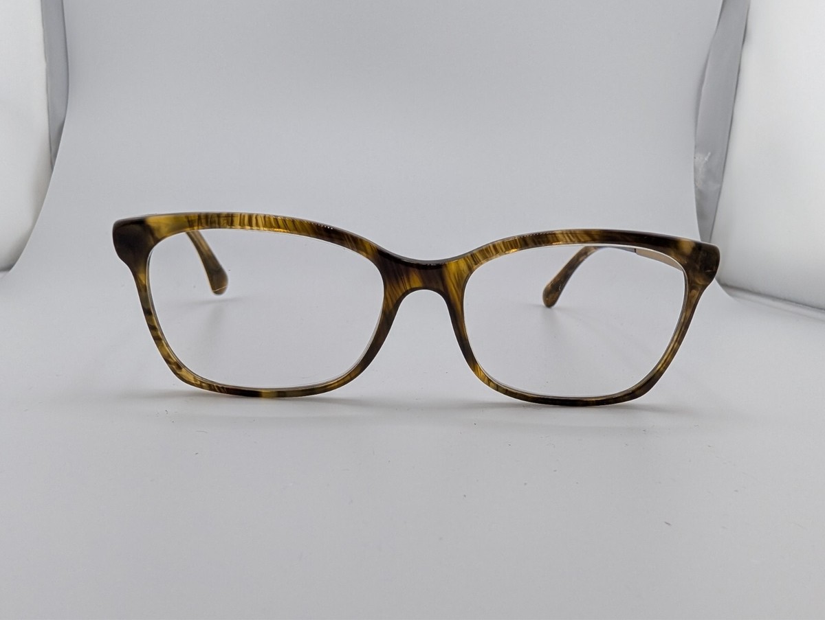 CHANEL3332-A　col.501　54☐17 140 Chanel Eyeglasses 3332 c.1525 Brown Havana/Gold Square Frame Italy