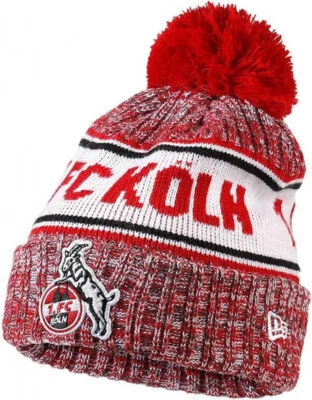 1. FC Köln Bommelmütze - Red Melange - New Era Wintermütze Mütze mit Bommel