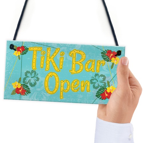 Tiki Bar Open Hanging Bar Plaque Beer Cocktail Beach Decoration Sign Friend GIFT - Picture 6 of 9