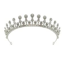 3.5cm Tall Drip CZ Crystal Wedding Bridal Queen Princess Tiara Crown For Women