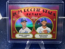 2021 Topps Heritage BRADY SINGER / NICK HEATH Rookie Stars Purple Refractor #129